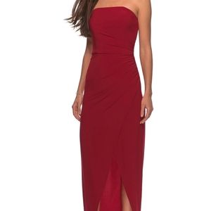 Strapless La Femme red formal dress high/low size 4